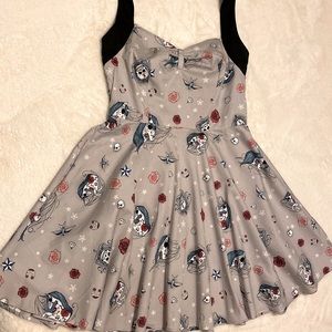 Hell Bunny Plus Size Gothic Day of the Dead Unicorn Skull Zoey Mini Dress XL